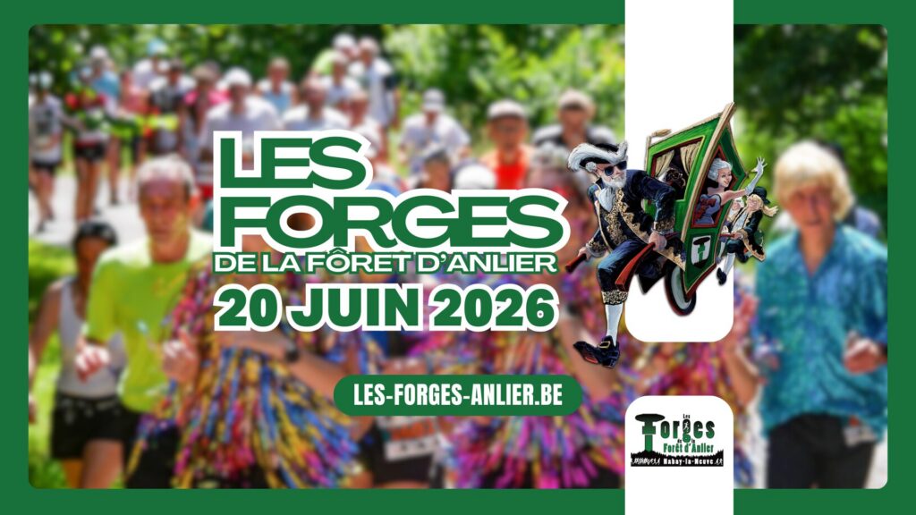 Coureurs lors des Forges de la Forêt d’Anlier 2026 dans les sentiers forestiers à Habay-la-Neuve